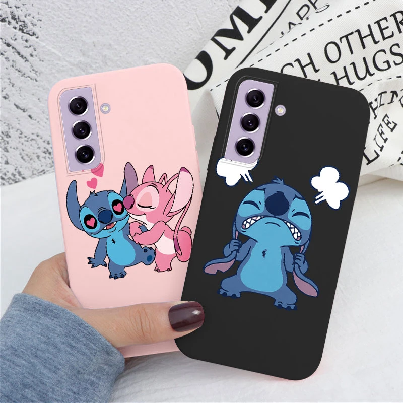 Para Samsung Galaxy S21 5G S 21 Plus S21 FE Cámara protectora Funda suave de silicona dibujos animados Lilo Stitch Funda de teléfono Funda parejas Capa - imagen 3