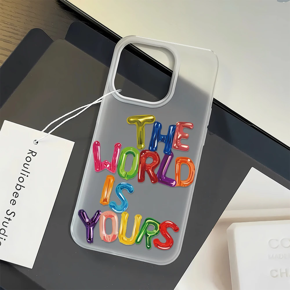 Funda de teléfono con letras en inglés Simple, funda protectora para teléfono, fundas de teléfono para iPhone 16 15 14 13 12 11 Pro Max X - imagen 3