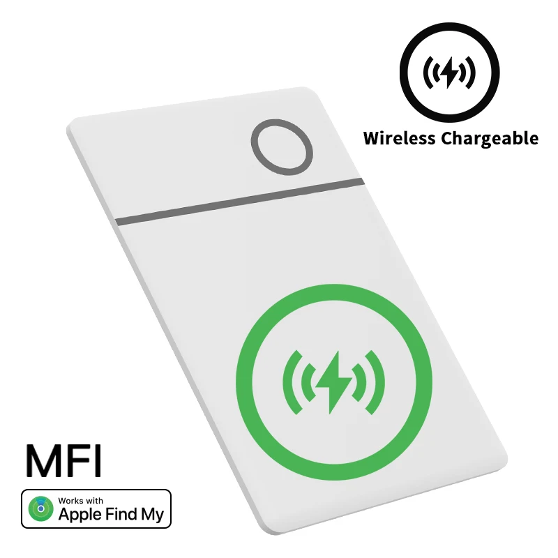 Rastreador de posición Global Bluetooth iCard de carga inalámbrica basado en Apple Find My Smart Card Locator Wallet Tag Finder Siri Voice