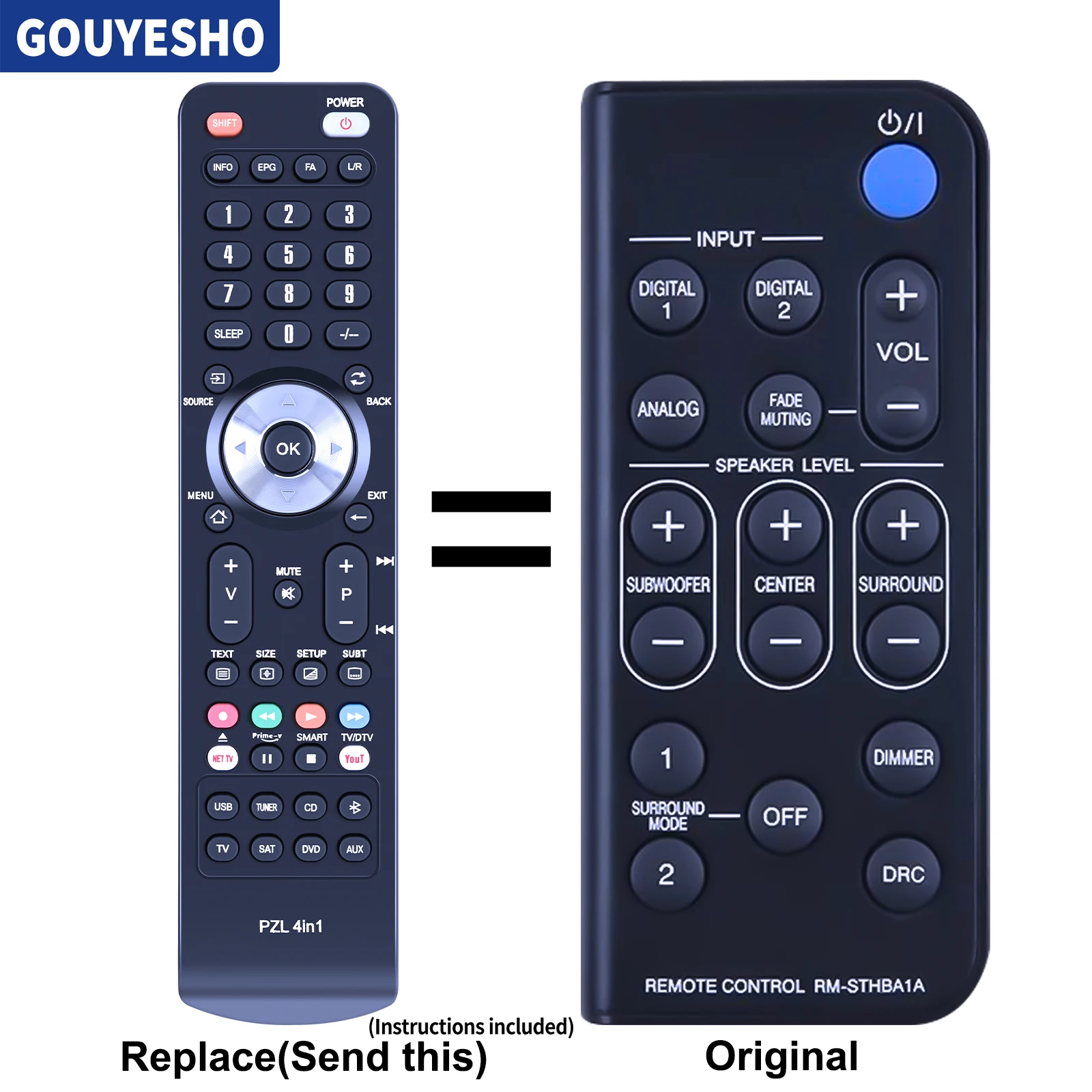 Nuevo RM-STHBA1A RMSTHFT1A reemplazar el Control remoto para la barra de sonido JVC SP-THBA3S TH-BS7