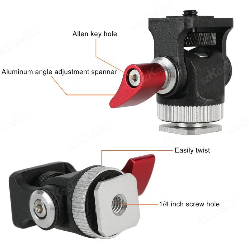 Soporte de montaje para Monitor de zapata fría, placa QR, fotografía Universal de zapata fría para cámara DSLR, Monitor, Flash, micrófono, luz de relleno - imagen 5