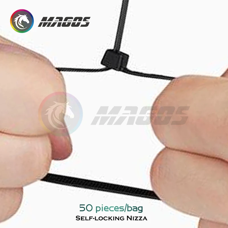 Kit de bridas para cables de ordenador de escritorio, gestión de cables de nailon, plástico autoblocante, 50 Uds., anillo de sujeción de 3x150mm, componentes para PC - imagen 5