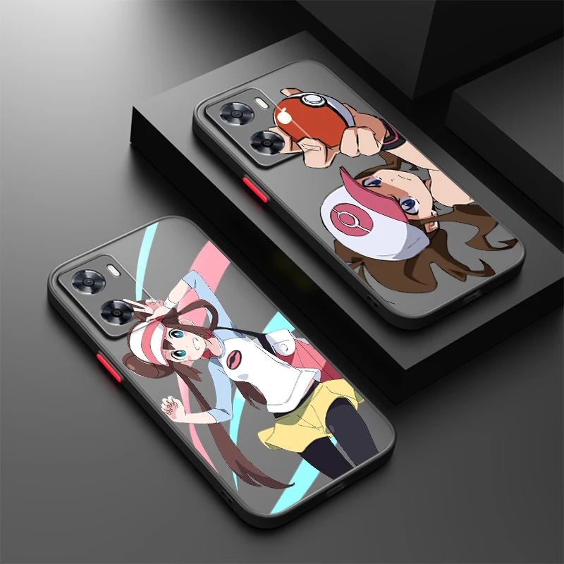 R-rosas h-hildas p-pokemon translúcido esmerilado para OPPO X5 X3 A54S A5 A94 A16 A53S A57 A74 A72 A96 A98 A78 5G, funda suave para teléfono
