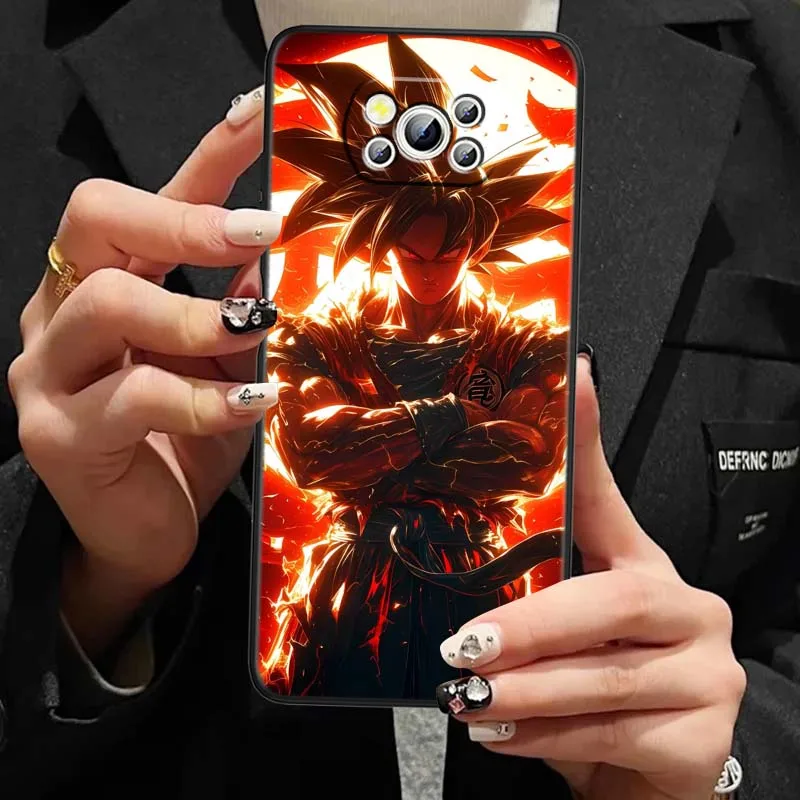 Funda artística de Anime d-dragon Ball para Xiaomi Poco X6 X5 X4 X3 M6 M5S M5 M4 M3 F6 F5 F4 F3 C75 C65 5G, funda negra para teléfono - imagen 5