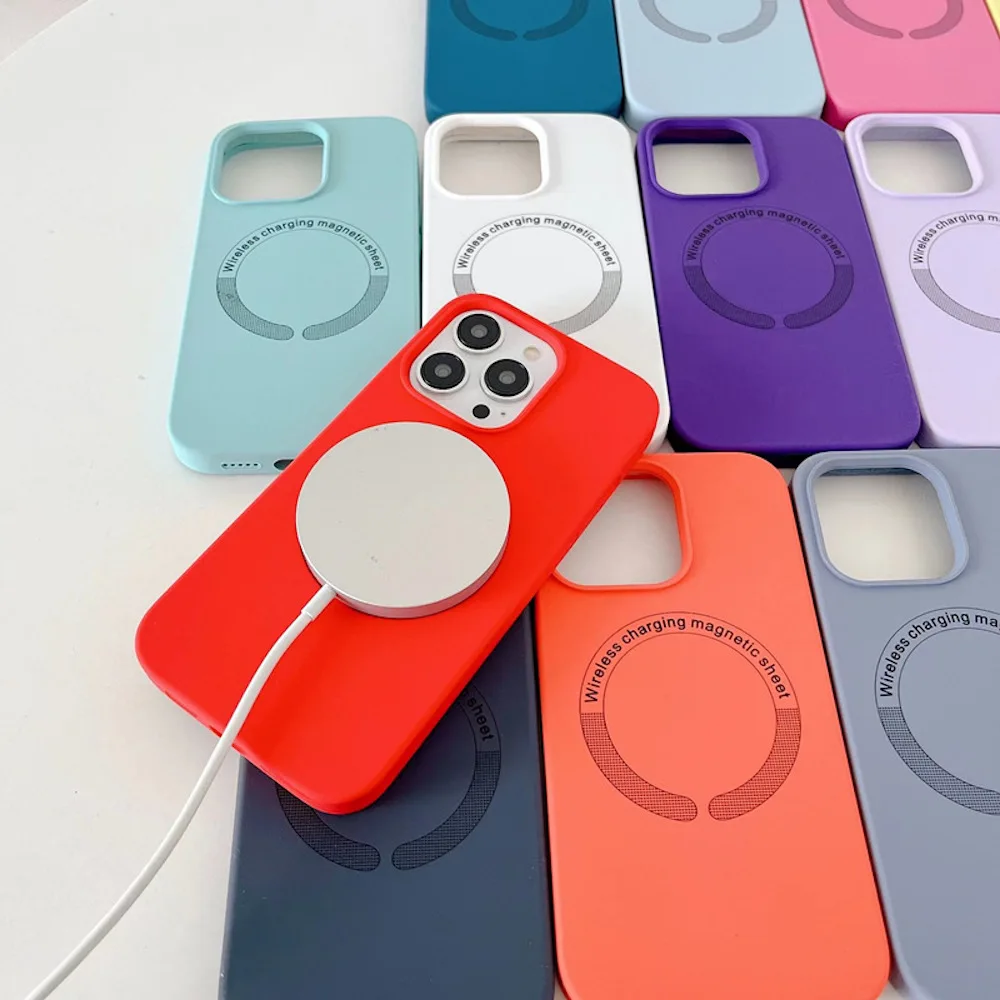 Funda magnética suave de silicona líquida para Magsafe, carcasa trasera de lujo para IPhone 14 Plus 13 12 Pro Max 14Pro 13Pro 12Pro I Phone Mac Safe - imagen 5