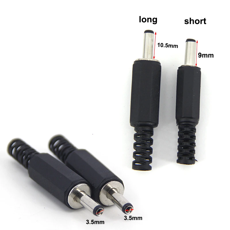 Conector de alimentación de barrera masculina, conector de enchufe macho de 3,5mm X 1,35 MM, conectores eléctricos de 12V CC para placa de circuito PCB CCTV LED a7 - imagen 2