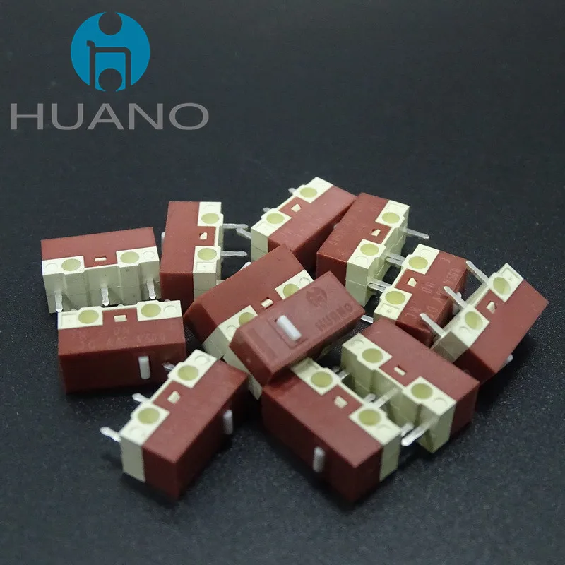 10 Uds nuevo producto HUANO Micro interruptor silencioso blanco 10 millones amarillo 20 millones clic en toda la vida ratón de ordenador Micro interruptor silencioso - imagen 2