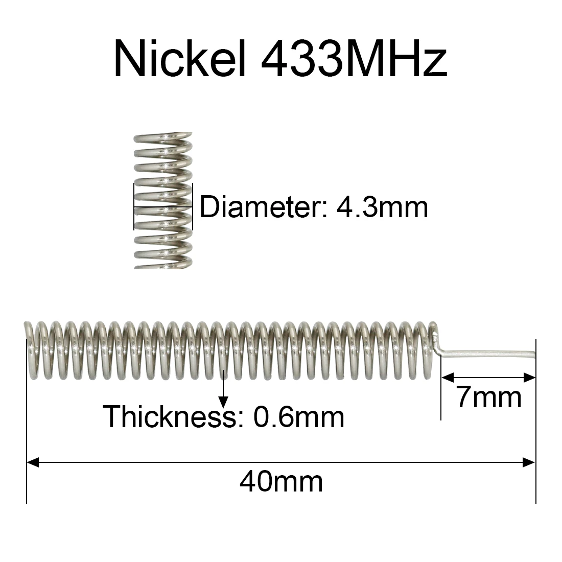 10 Uds 315/433/450/470/230/270/300MHz antena integrada resorte niquelado aéreo nuevo - imagen 4
