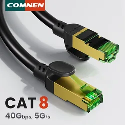 COMNEN Cable Ethernet Cat8 40Gbps Doble Blindado Alta Velocidad