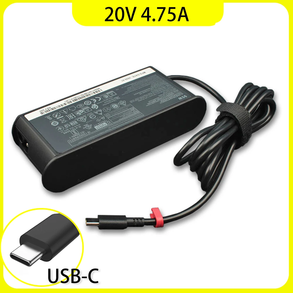 Cargador tipo C de 95W 20V 4.75A /15V 3A /9V 3A /5V 3A para Lenovo ADLX95YCC3 adaptador 14S para THINKPAD X1 CARBON T470ST