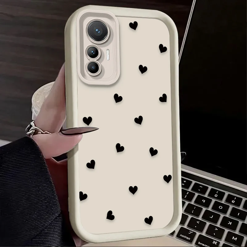 Funda de corazón de amor rojo y negro para Xiaomi Poco X7 X6 X5 X3 NFC F7 F6 F5 F3 M7 M6 Pro 4G 5G Mi 12 11 Lite NE 5G 13T 12T 11T 14T Pro - imagen 3