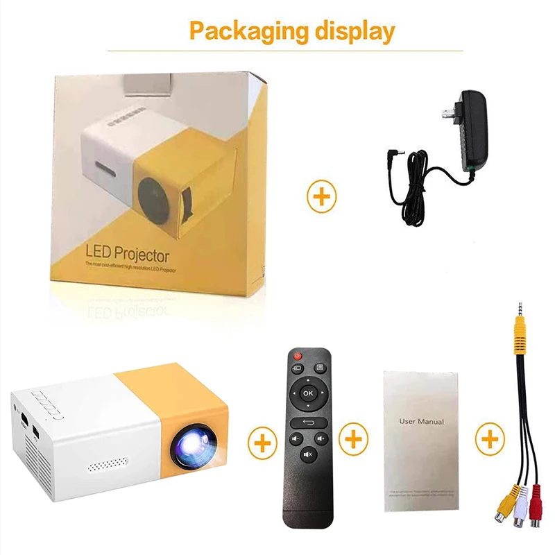 Mini proyector LED YG300, versión mejorada, compatible con 1080P, Full HD, 3,5mm, Audio, HDMI, USB, proyector de vídeo, compatible con teléfonos - imagen 5