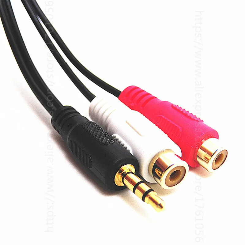 Conector macho de 3,5 mm a 2 RCA hembra Cable adaptador Mini Cable de audio estéreo Cable Y para auriculares - imagen 4