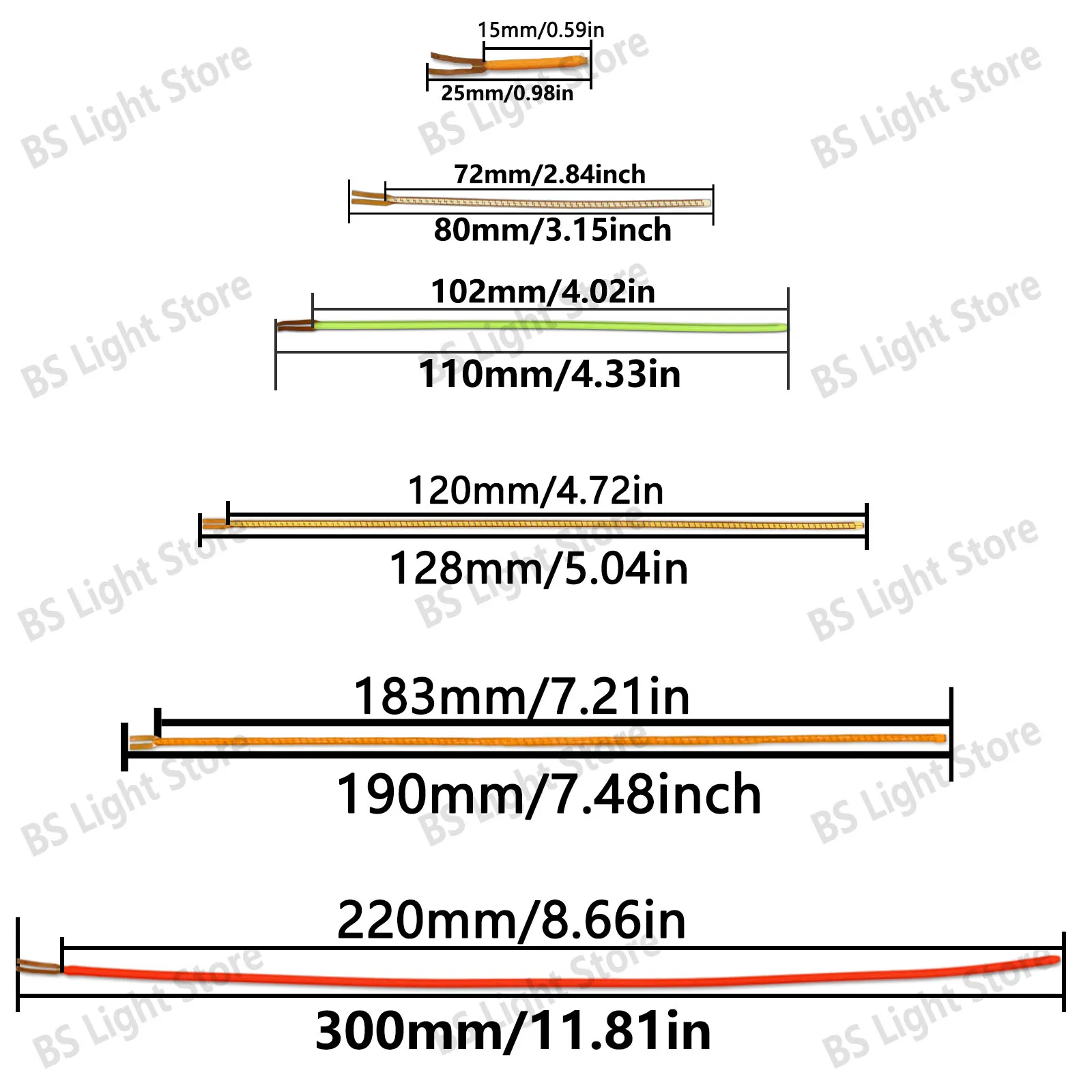 1 Uds 25/80/110/128/190/300mmLED filamento 3V iluminación 1800K filamento flexible puede cortar accesorios de bombilla LED diodo iluminación DIY - imagen 2