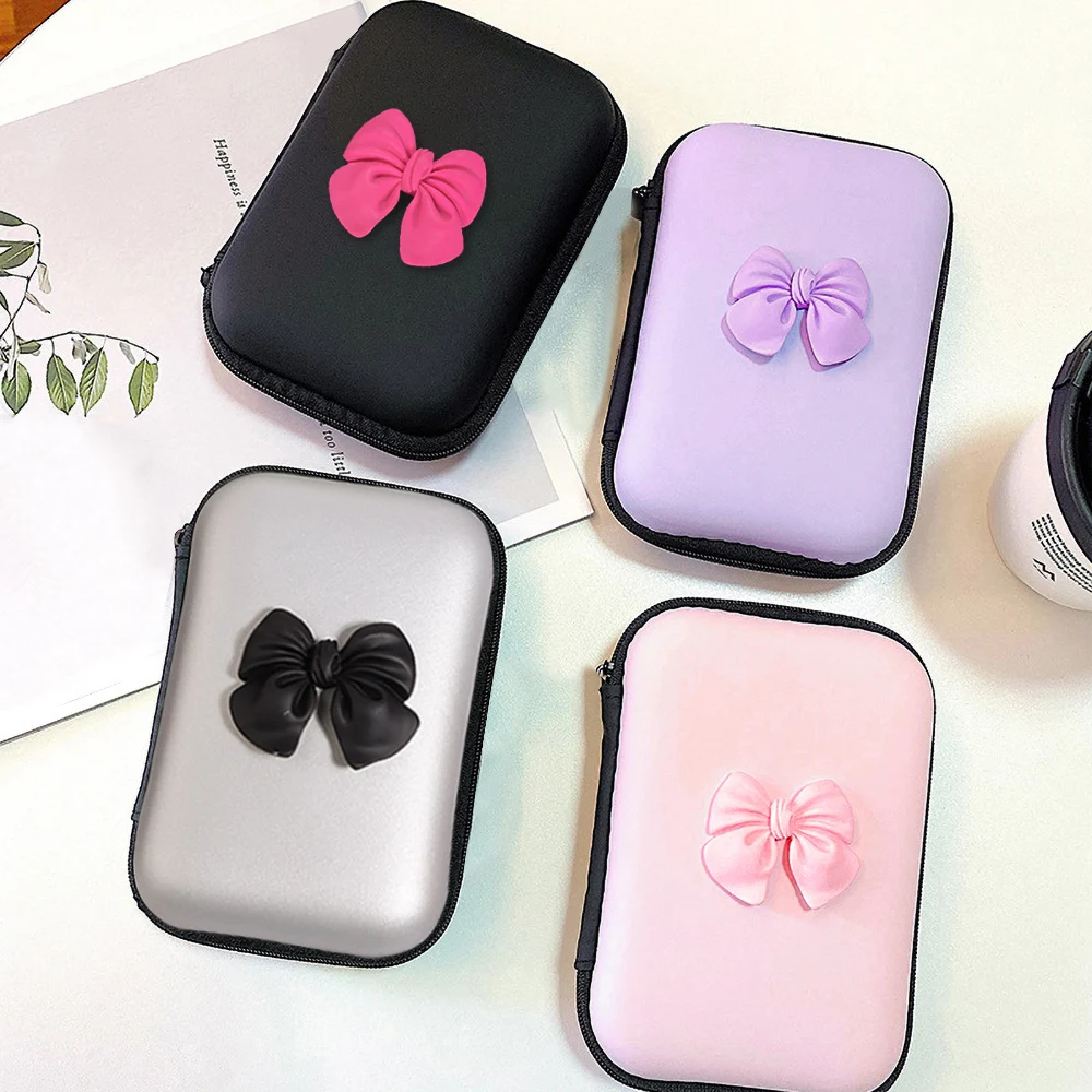 Bolsa de almacenamiento de mariposa y corazón de amor 3D, bolsa para auriculares, funda para cargador de Cable de datos para IPhone 16 Pro Max 12 13 14 15 18W 20W, fundas de carga - imagen 3