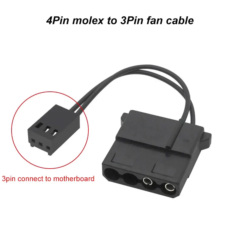 Angitu placa base CPU 4 pines/3 pines a 4 pines puerto Molex Cable adaptador de corriente para ventilador 4 pines Molex a Cable de ventilador-15cm - imagen 4