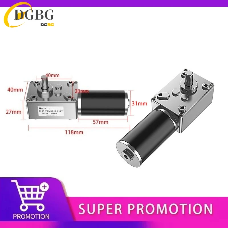 5840-31ZY Motor de engranaje helicoidal DC 12V/24V 7RPM ~ 470RPM velocidad ajustable DC Motor de engranaje miniatura pequeño Motor alto par alta potencia 5,0