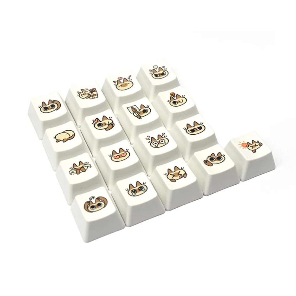 Teclas de gato de dibujos animados OEM R4, teclas PBT sublimadas con tinte de altura para teclado mecánico, regalo para niñas, decoración de personalidad