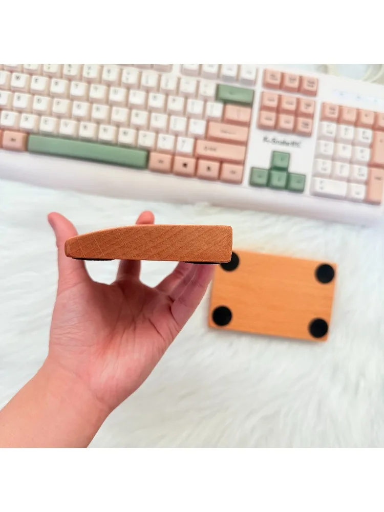 Reposamanos de madera de nogal y haya, dos manos, una mano, soporte para mano izquierda, ergonómico, Teclado mecánico, soporte para mano, almohadilla para reposamuñecas, regalo - imagen 5