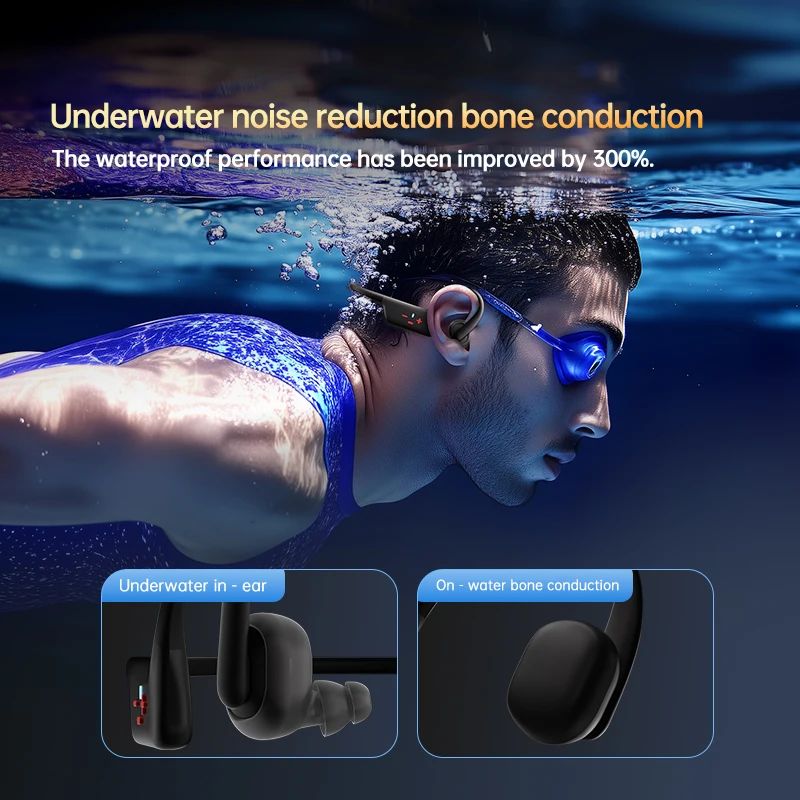 Auriculares inalámbricos originales de conducción ósea, impermeables IPX8, aptos para natación, abiertos, intraaurales, 2 en 1, Bluetooth 5.4, reproductor de MP3 de 32 GB, deportivos, de música HIFI, OpenSwim Pro2. - imagen 4