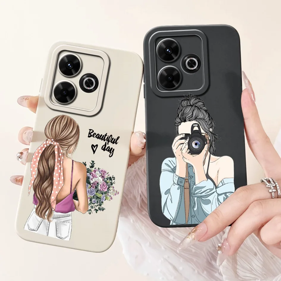 Funda protectora para Xiaomi Redmi 13 4G, carcasa suave con diseño de flores coloridas para protección de cámara - imagen 4