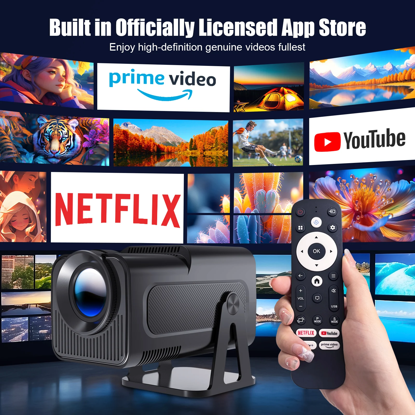Magcubic HY320 NTV Netflix Proyector Android 13 con licencia oficial con 1080P 500ANSI Prime Video YouTube WIFi BT5.2 Portátil - imagen 3