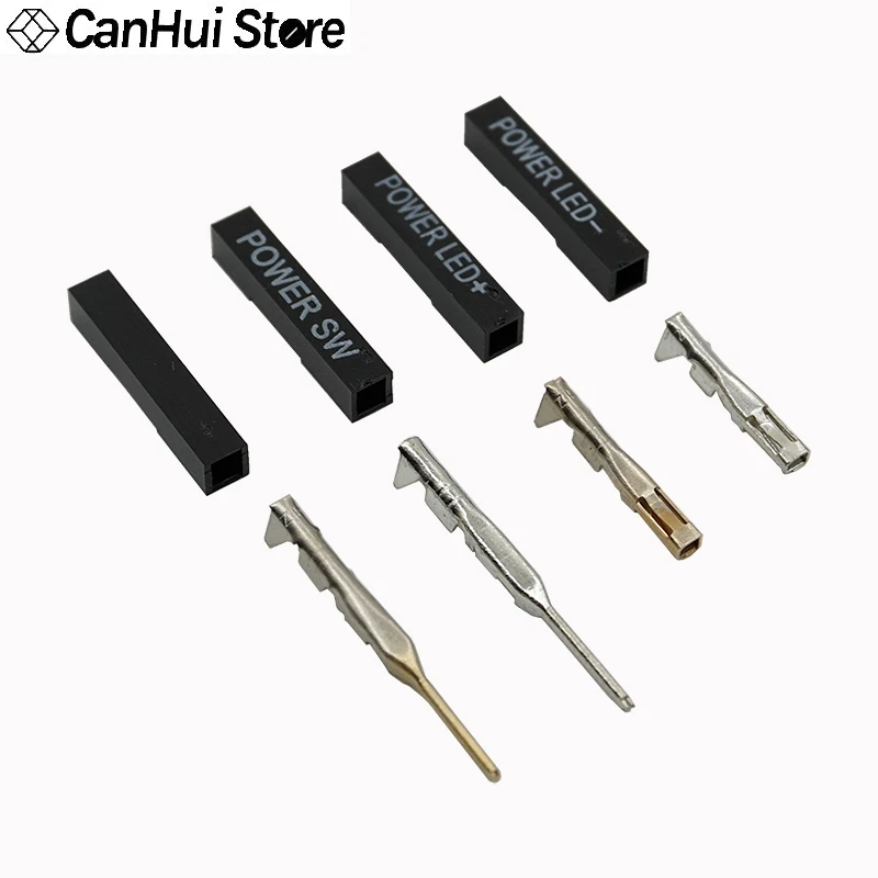100/1000 unids Conector de Carcasa de Terminales Dupont 2.54mm Paso 1P Fila Simple Fuente de Impresión POWER SW / POWER LED+ / POWER LED- - imagen 3
