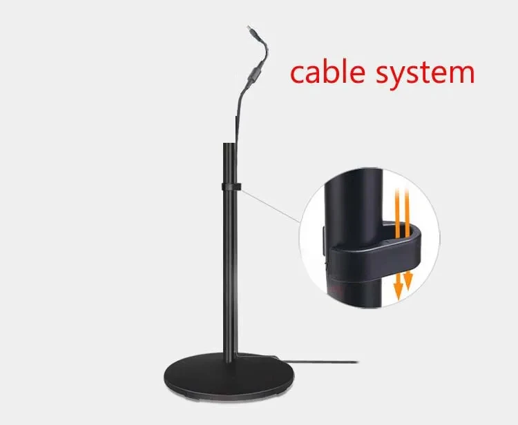 Soporte para altavoz T2-580 de 580mm, montaje en suelo, base redonda de metal, tornillos de 3/8 pulgadas, fijación de altura, color negro - imagen 2