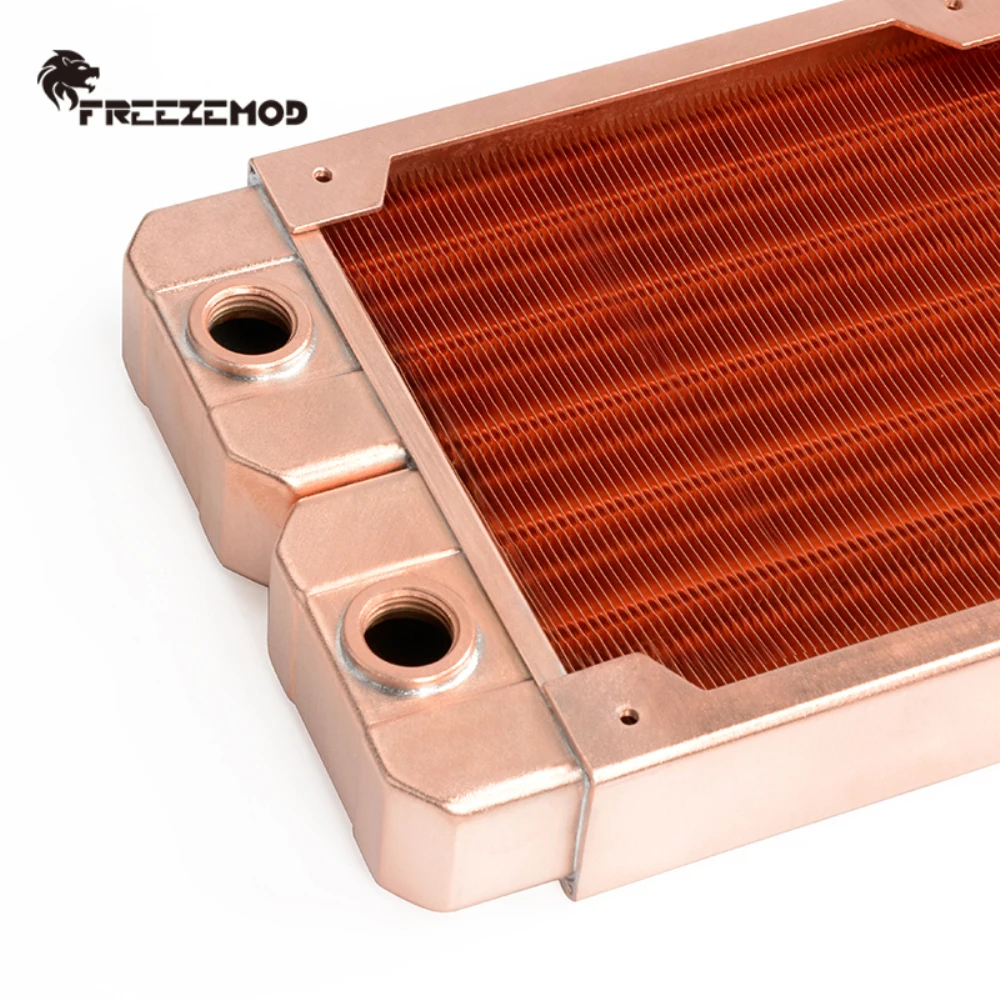 FREEZEMOD-tubo redondo de cobre para radiador, 7mm, rosca G1/4, 2 cámaras de agua de latón/aletas de placa protectora para TSRP-ZT-TG de ventilador de 120mm - imagen 5