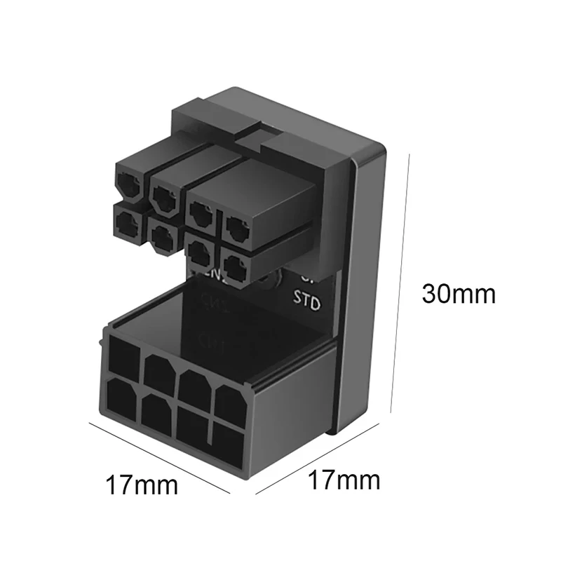 1 Uds. Adaptador de fuente de alimentación de tarjeta gráfica codo 180 ° , Solución de artefacto de cableado giratorio PCI-E 6Pin/8Pin del conector de dirección de GPU PSU - imagen 4