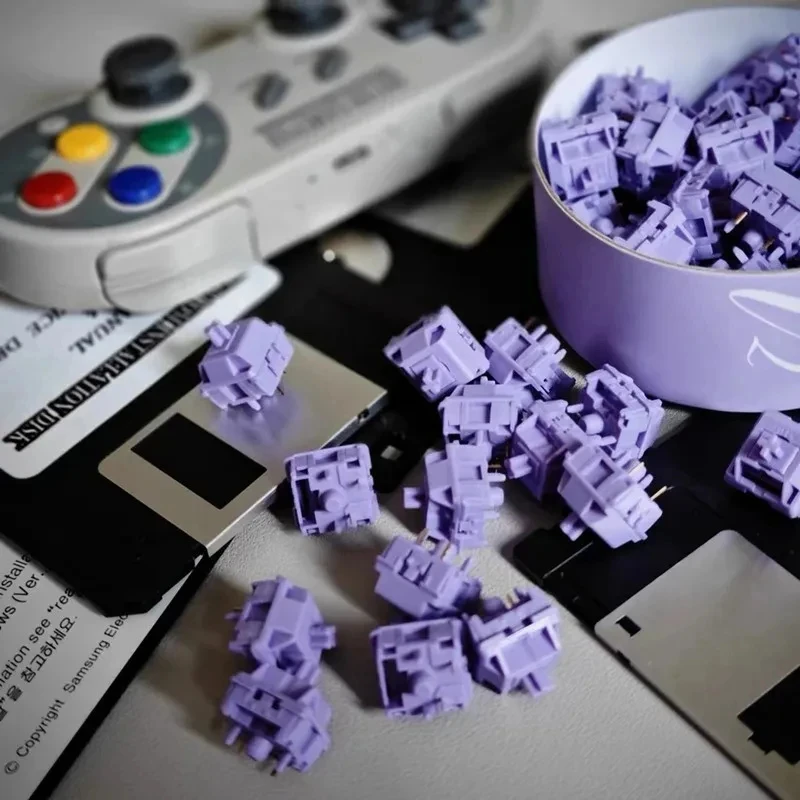 Interruptor Hyacinth V2U lineal, Teclado mecánico personalizado, 5 pines, lubricante, sonido HiFi, intercambio en caliente, POM, GK61, TM680, Anne Pro