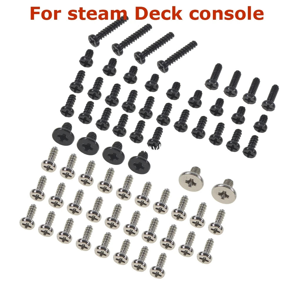 Juego completo de tornillos para consola Steam Deck, tornillos de cubierta trasera para consola de juegos Steam Deck, Kit de reparación de mando, accesorios para juegos