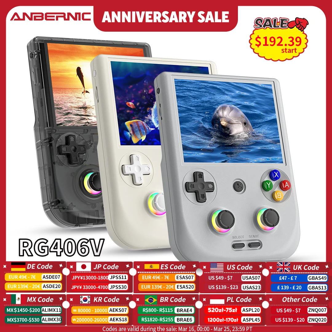 ANBERNIC RG406V – Consola retro portátil Android de 4 pulgadas