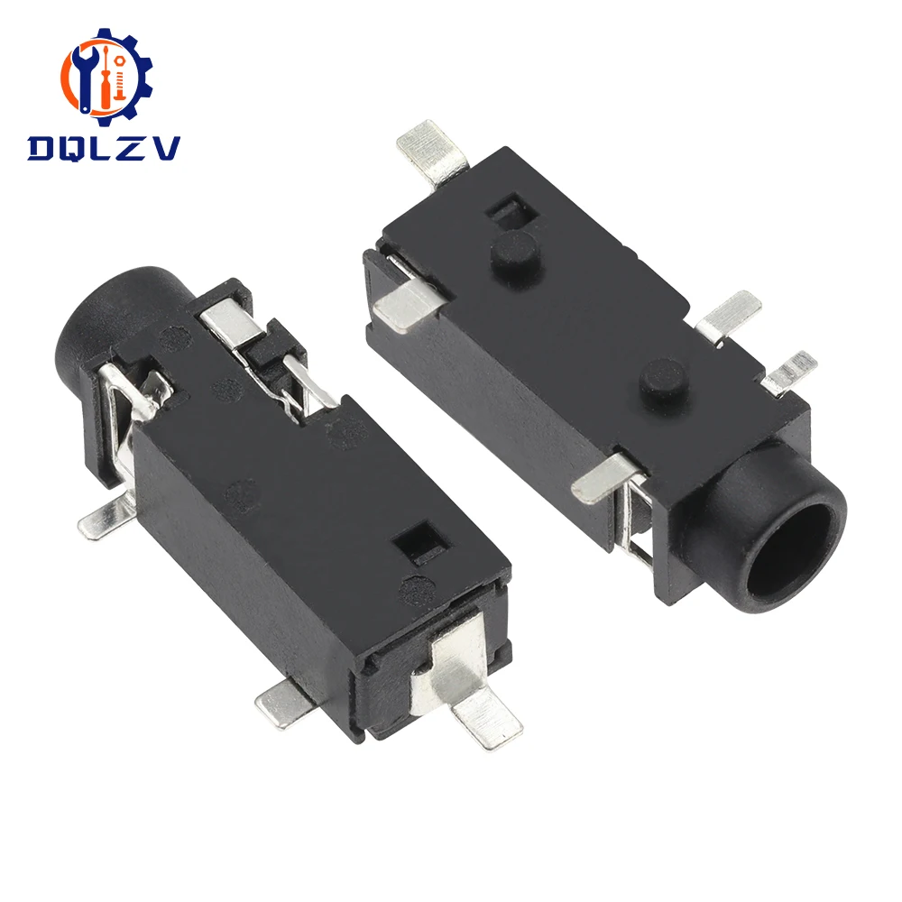 Conector de Audio de 3,5mm PJ-325 Horizontal 5 pines SMD Base de montaje conector de auriculares estéreo canal monofónico PJ328 PJ-328