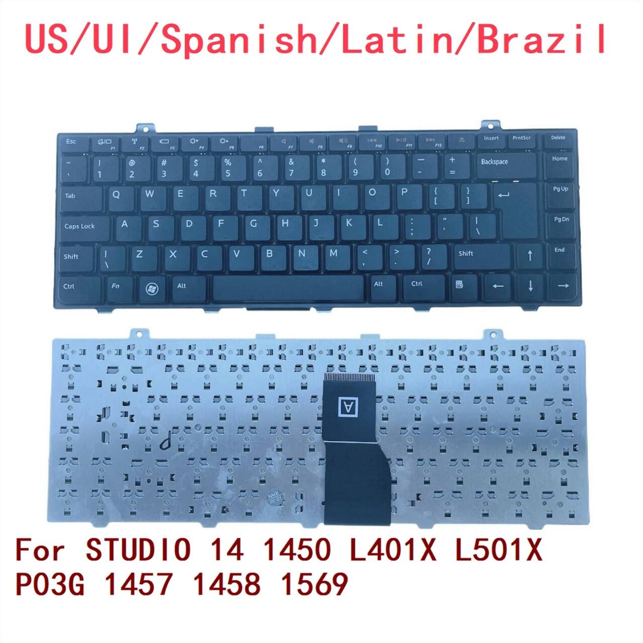 Teclado retroiluminado para ordenador portátil, accesorio para Dell STUDIO 14, 1450, L401X, L501X, P03G, 1457, 1458, 1569