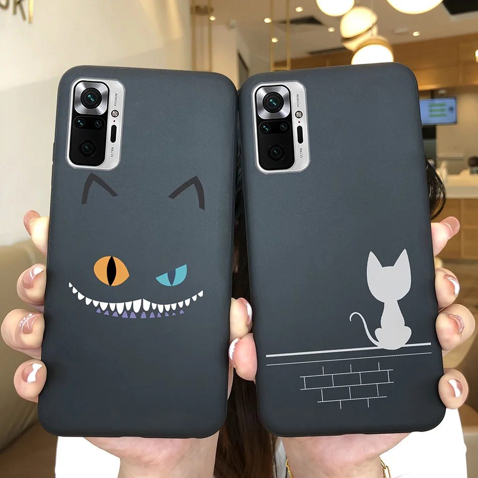 Funda de silicona suave para teléfono Xiaomi Redmi Note 10 Pro, carcasa bonita de gato, mariposa, corazón, Margarita