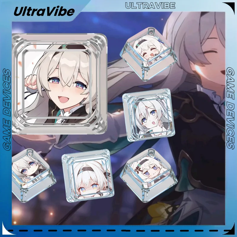 Teclas Firefl Honkai Star Rail, tema de juego, 1 Uds., teclado mecánico transparente Abs personalizado, accesorios de ordenador