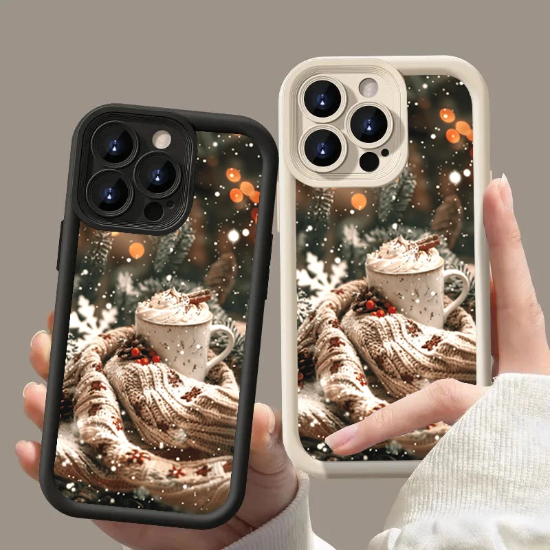 Funda de teléfono para Xiaomi 14 13 12 11 Lite 5G Mi 14T 13T 12T 15T Pro diseño de bebida nevada de invierno cubierta de silicona TPU suave a prueba de golpes - imagen 2