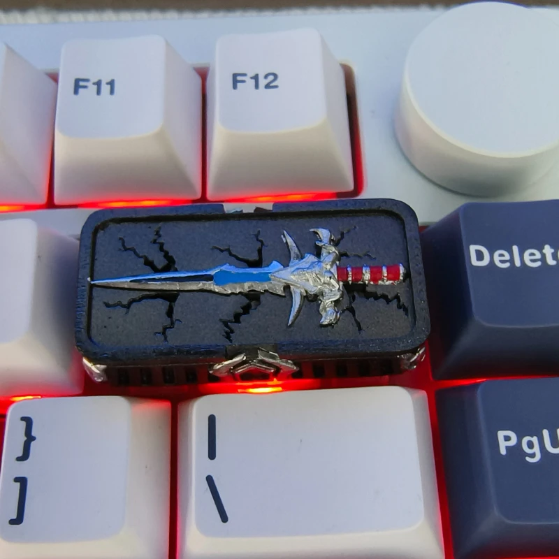 Teclas de Anime World of Warcraft Frostmourne, teclas personalizadas a mano de resina, Teclado mecánico 2U, tecla backspace, PC Gamer, regalos DIY