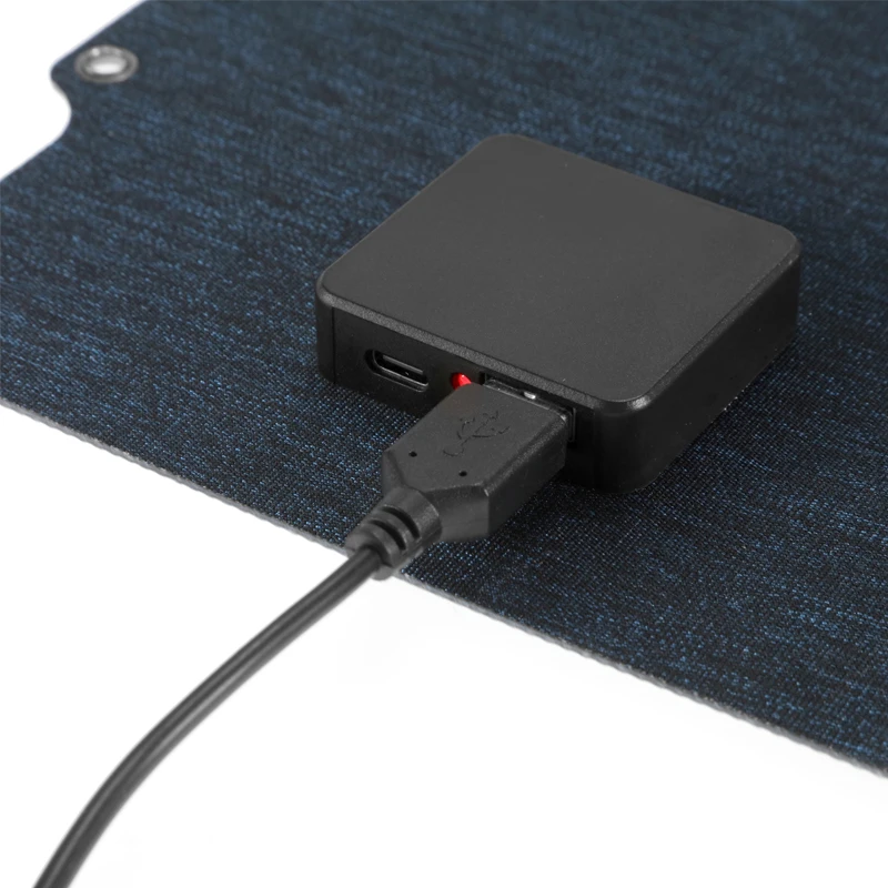 Panel Solar portátil de 10W y 5V, cargador de teléfono USB-C/USB, cargador de banco de energía móvil plegable para teléfono móvil, banco de energía para Camping