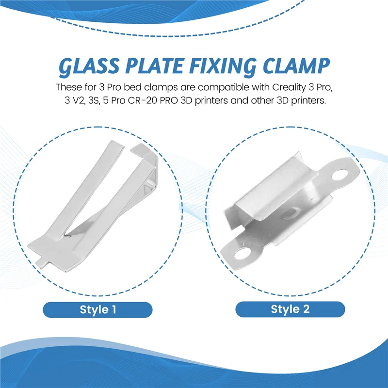 Clips giratorios de resorte de cama de vidrio, 12 Uds., para impresora 3D Creality Ender 3 Pro, Ender 3S,Ender 5 Pro,CR-20 PRO,CR-10S Pro - imagen 2