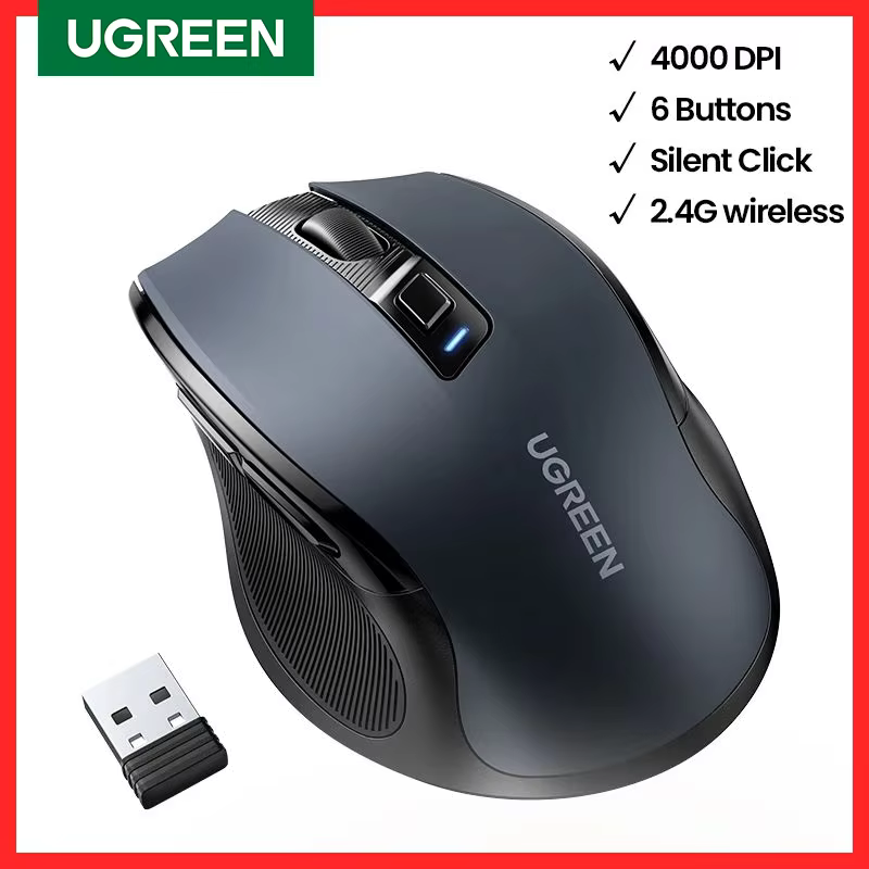 Ratón inalámbrico ergonómico UGREEN – alta precisión y confort