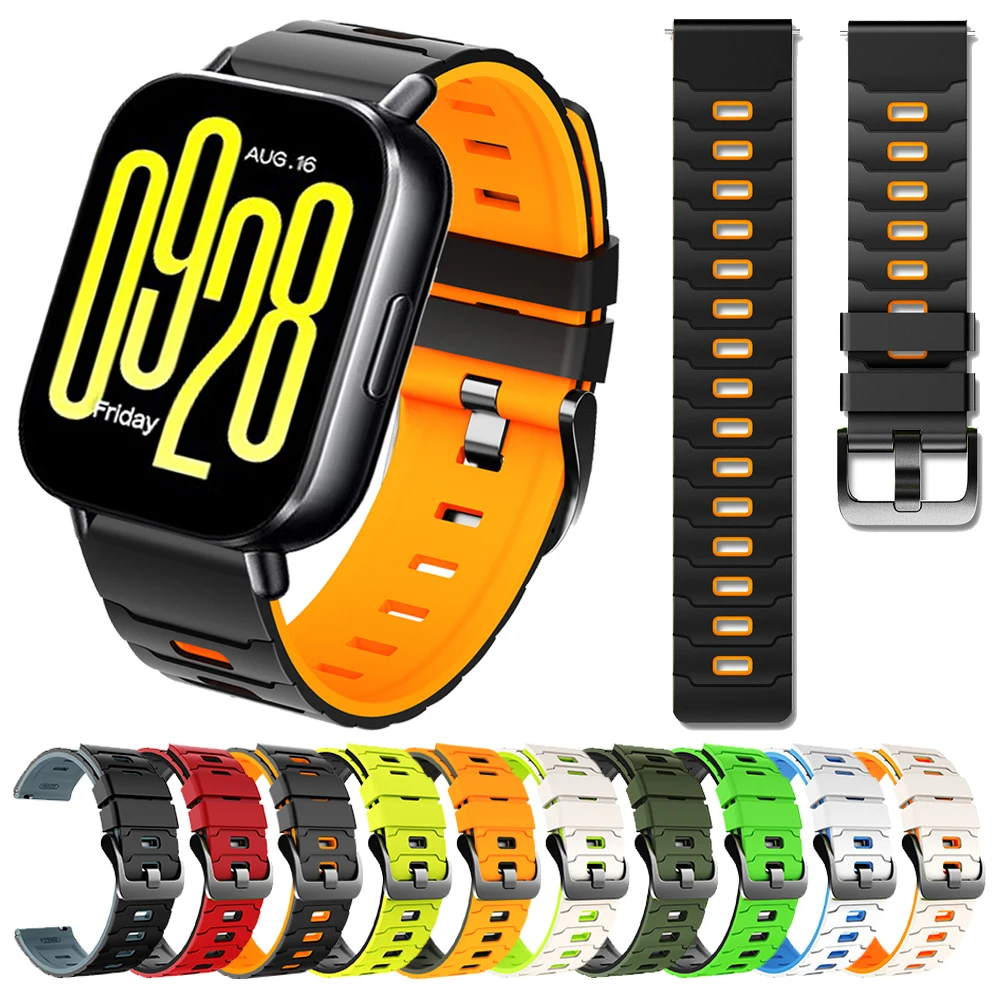 Correa de silicona de 22mm para Redmi Watch 5 Active/5Lite, pulsera para Xiaomi Watch Band S1 S2 S3 S4, accesorios deportivos de pulsera de goma