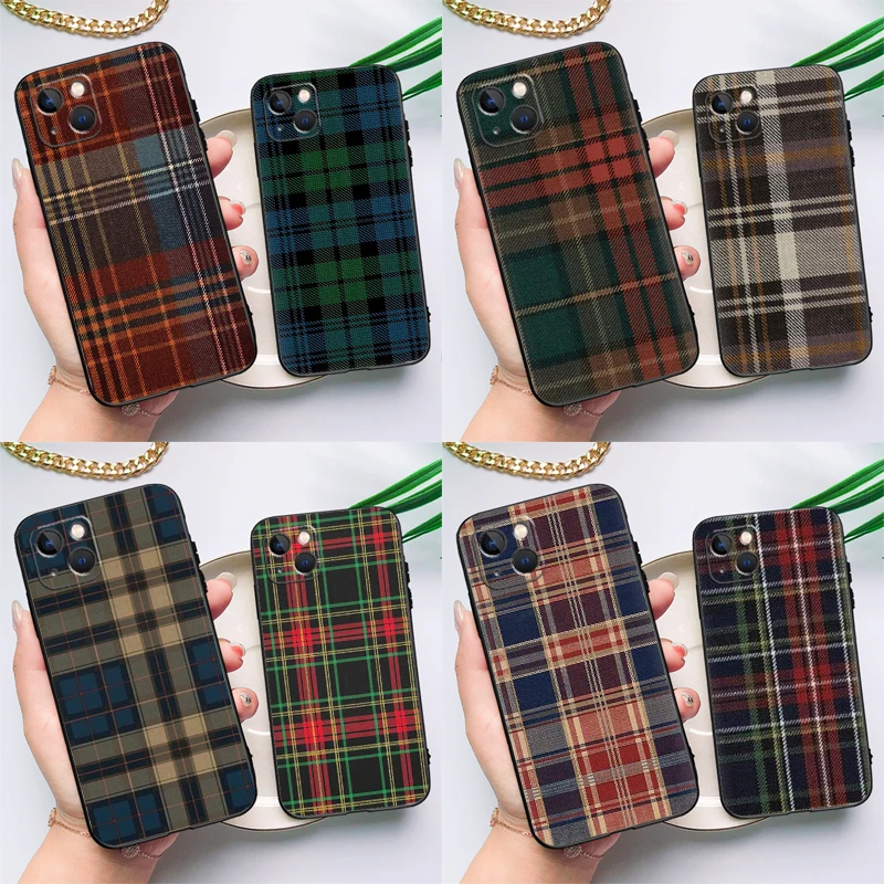 Funda a cuadros escoceses cálida para Samsung Galaxy A15 A35 A55 A54 A34 A14 A52 A32 A12 A13 A33 A53 A17 A16 A26 A36 A56