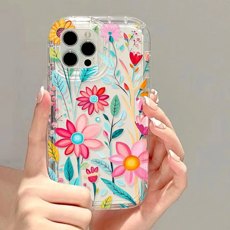 Funda de teléfono floral para iPhone 16 15 13 14 12 11 Pro Max XR 7 8 Plus carcasa protectora de pantalla de silicona - imagen 3