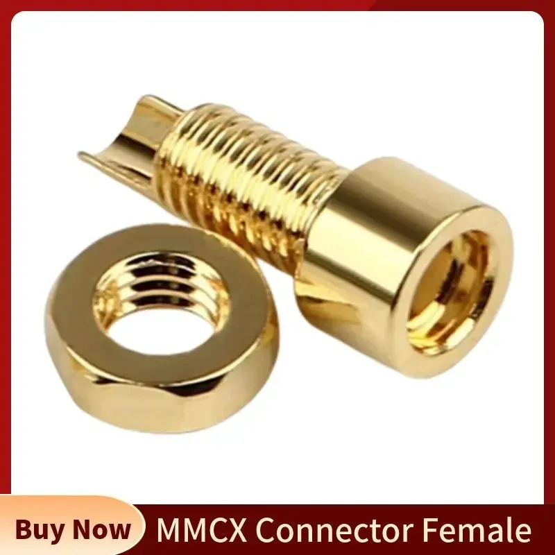 Conector MMCX hembra para auriculares, Pin de montaje PCB para soldar, auriculares IE800, conector de cable de cobre de berilio de tipo corto y largo, 10 Uds.