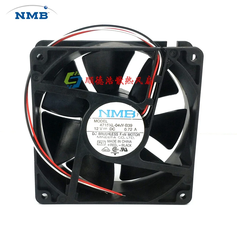 Ventilador de doble bola para NMB 4715KL-04W-B39 12038, 12cm, 120x120x38MM, DC12V, 0,72a, velocidad máxima de flujo de aire, 3 cables