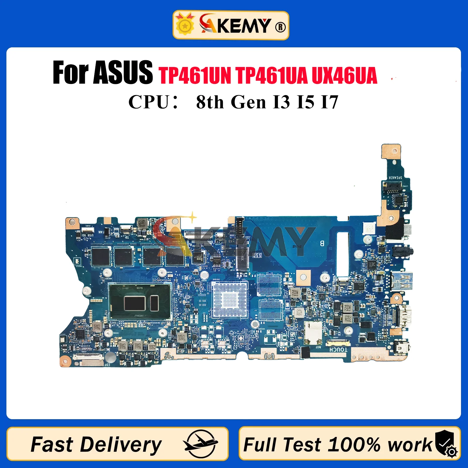 Placa base para ordenador portátil UX461UA para ASUS ZenBook UX461 TP461UN TP461UA UX46UA UX46UN con CPU I3 I5 I7 100% pruebas OK stk