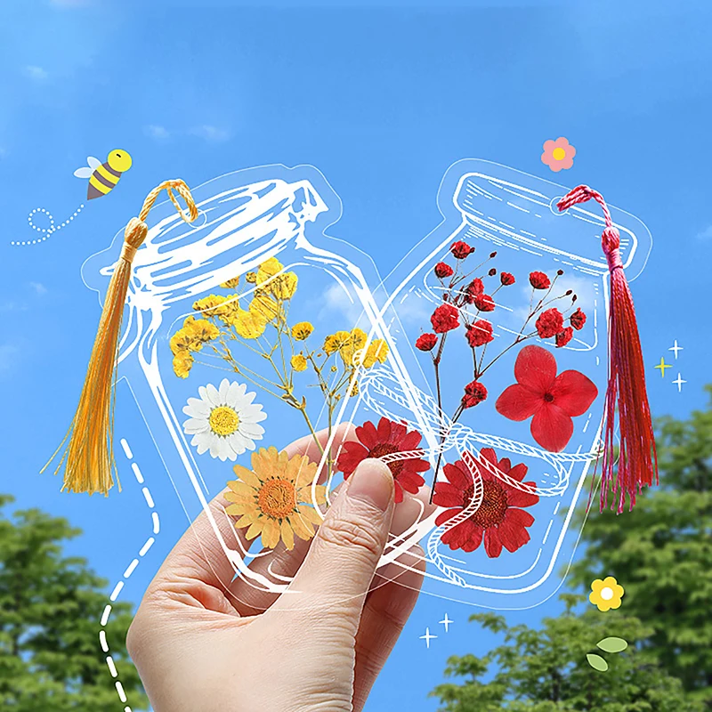 20pcs Bookmarks Kids Creative DIY Transparent Bookmarks For Dried Flowers Plant Samples Bookmarks Personalized Glassware Drie - imagen 2
