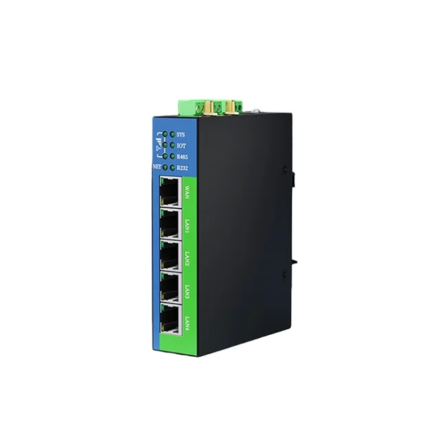 Hiwooya WTU-DR232P: puerta de enlace inalámbrica industrial PLC con WiFi/4G, VPN y datos en la nube